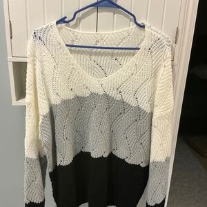 Beautiful New Sweater! Black, Gray and white